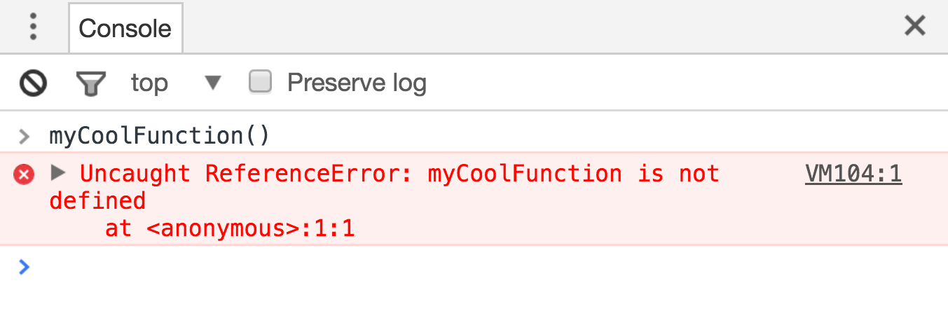 Uncaught ReferenceError: myCoolFunction is not defined